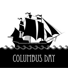 Vector ship with separate editable elements. Design for yacht clubs, shirts, etc.