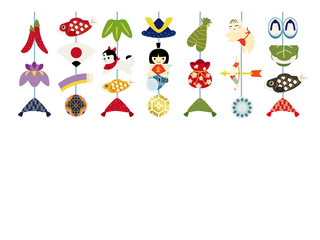 こどもの日　五月人形のつるし飾り