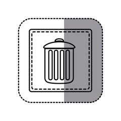 contour emblem metal trash can icon, vector illustraction design