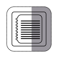white emblem notebook paper icon, vector illustraction design