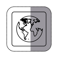 Obraz premium white emblem earth planet icon, vector illustraction design
