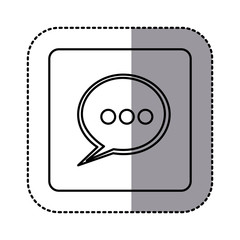 white emblem chat bubble icon, vector illustraction design