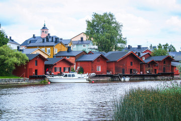 red wooden houses of Porvoo, Finland