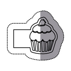 white emblem muffin icon, vector illustraction design image