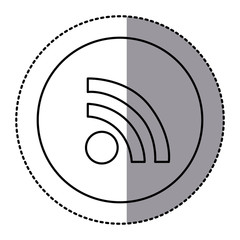 silhouette emblem wifi icon, vector illustraction design image