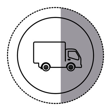 contour emblem delivery car icon, vector illustraction design image