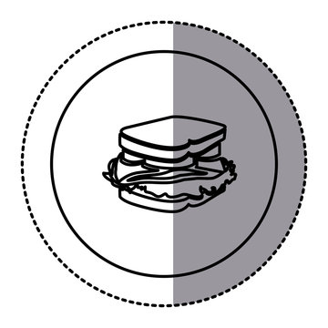 contour emblem sandwich icon, vector illustraction design image