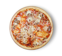 Pizza with mushrooms.
