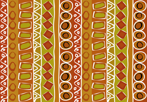 authentic African seamless pattern made with red and yellow and green tones