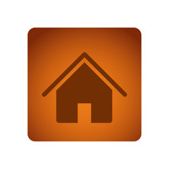 orange emblem house icon, vector illustraction design image