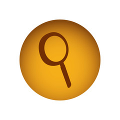 yellow emblem magnifying glass icon, vector illustraction design