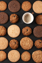 Various cookies and coffee