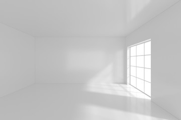 Naklejka na ściany i meble High resolution white room with window. 3d rendering.