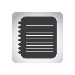 gray emblem notebook paper icon, vector illustraction design