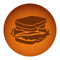 orange emblem sandwich icon, vector illustraction design image