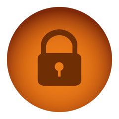 orange emblem lock icon, vector illustraction design image