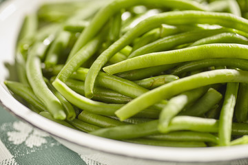 poached, French green beans. Often called 