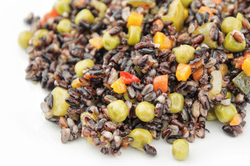 Veggie black rice closeup