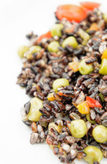 Veggie black rice closeup