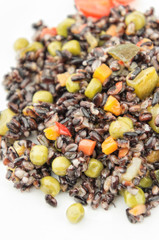 Veggie black rice closeup