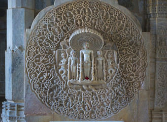 Jain Temple in Ranakpur, India, Rajasthan. Chaumukha Mandir. Sheth Anandji Kalyanji