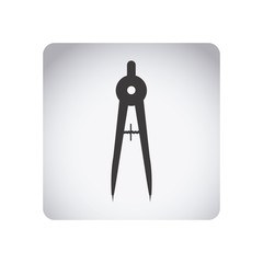 gray emblem compass school tools icon, vector illustraction design