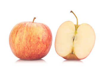 Red yellow apple isolated on white background