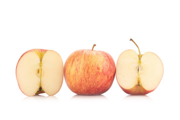 Red yellow apple isolated on white background