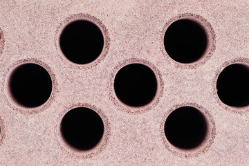 One brick perforated isolated on white background.