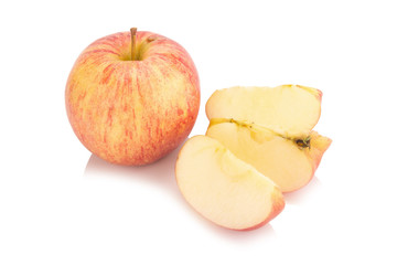 Red yellow apple isolated on white background