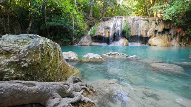 Erawan Waterfall (dolly shot), Kanchanaburi, Thailand
