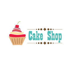 Cake Shop logo design vector template