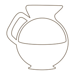 sketch contour glass jar of coffee with handle vector illustration