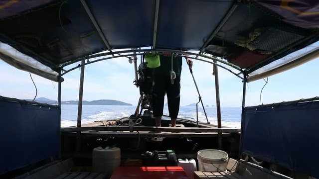 Inside view of Thai tourist boat, full HD