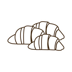 silhouette set croissant bread icon vector illustration