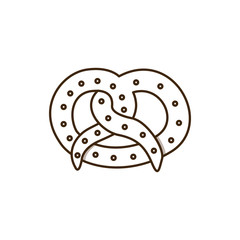 silhouette pretzel baked product food icon vector illustration