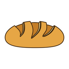 colorful silhouette homemade bread food icon vector illustration