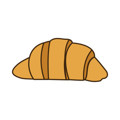 colorful silhouette croissant bread icon food vector illustration