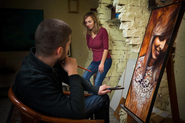 Art class in art studio