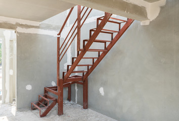 Structural steel staircase