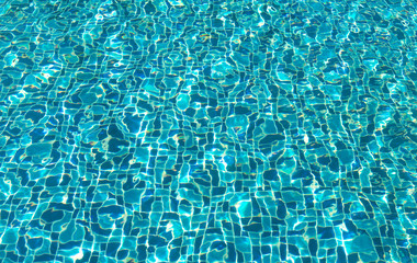 Fototapeta na wymiar Blue ripped water in swimming pool.