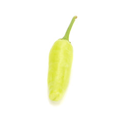 green chili peppers isolated on white background