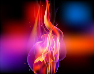 fire torch vector colored sparks burn horizontal