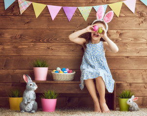 girl wearing bunny ears