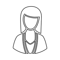 monochrome half body silhouette woman faceless vector illustration
