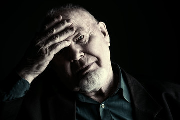 serious elderly man