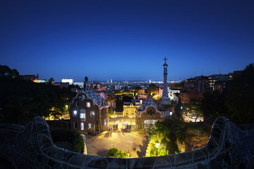 Obraz premium Park Guell in Barcelona, Spain