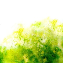 Stylish and harmonious watercolor texture. The green mood of spring, blooming, harmony and joy.