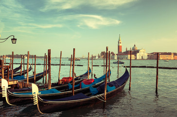 Fototapeta na wymiar San Giorgio Maggiore church and boats, Venice, Italy