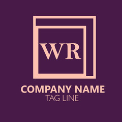 WR  Letter Logo Design.Sign.Symbol